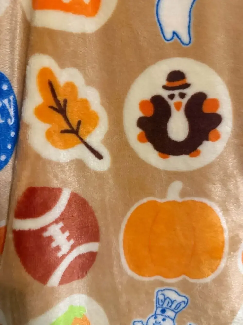 Pillsbury Thanksgiving Fall Cookie Oversized Plush Throw Blanket 60x70